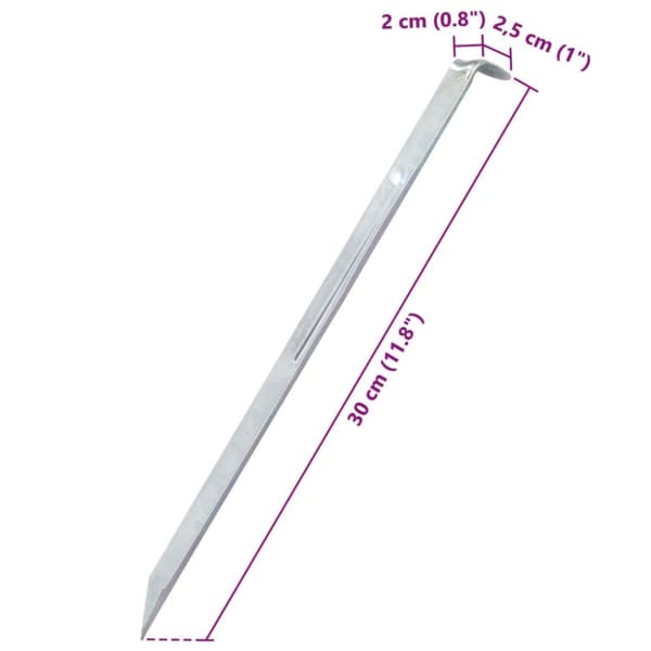 Tältpinnar 24 st 30 cm Ø20 mm galvaniserat stål