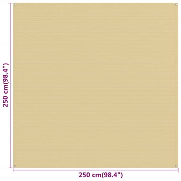 Tältmatta beige 250x250 cm HDPE