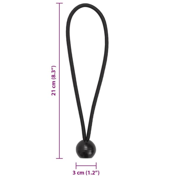 elastiksnore med kugler 25 stk. 21x0,5 cm
