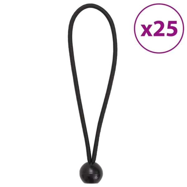 elastiksnore med kugler 25 stk. 21x0,5 cm