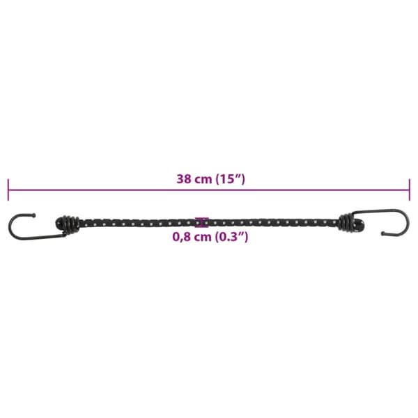 elastiksnore 50 stk. med refleksstriber og kroge 38 cm