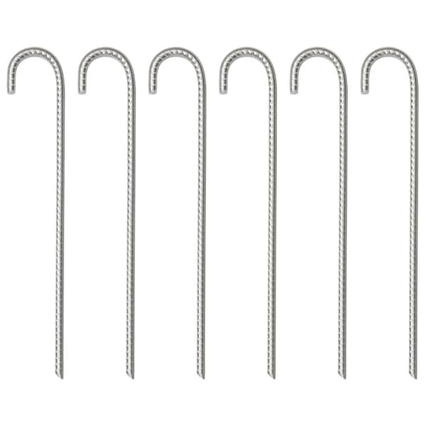 teltpløkker 6 stk. 37 cm Ø10 mm galvaniseret stål