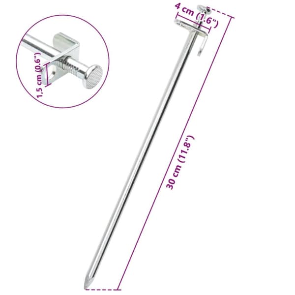 teltpløkker 24 stk. 30 cm 8 mm galvaniseret stål