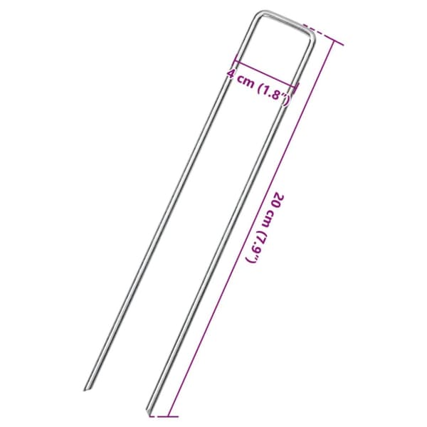 jordpløkker 50 stk. U-facon 20x4 cm galvaniseret stål