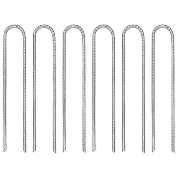 Tältpinnar 6 st U-formade 30 cm Ø7 mm galvaniserat stål