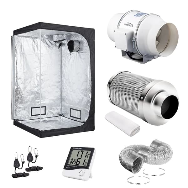Inomhusväxttält, hållbart 600D Oxford-tyg, högreflekterande Mylar,Kit F, Kombination 1