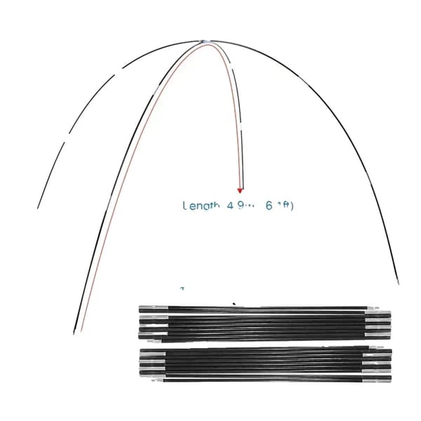 Fiberglas Tältstänger, Lätta och Portabla, Lätta att Montera,4.9m