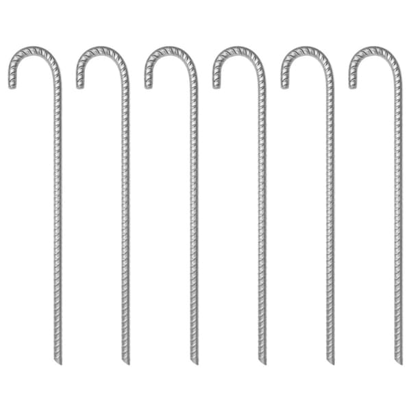 Tältpinnar 6 st 41,5 cm Ø12 mm galvaniserat stål