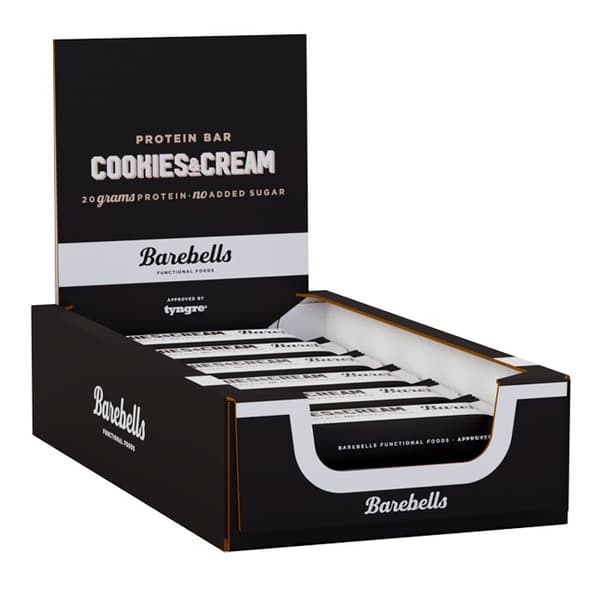 12 x Barebells Protein Bar, 55 g, Cookies & Cream