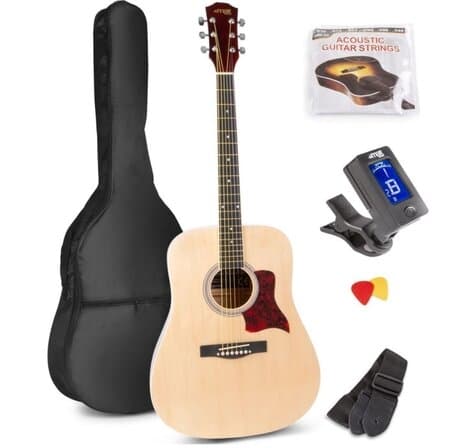 MAXMusic SoloJam Gitarrpaket Stålsträngad gitarr Naturfärgad MAXMusic SoloJam Western Gitarrset