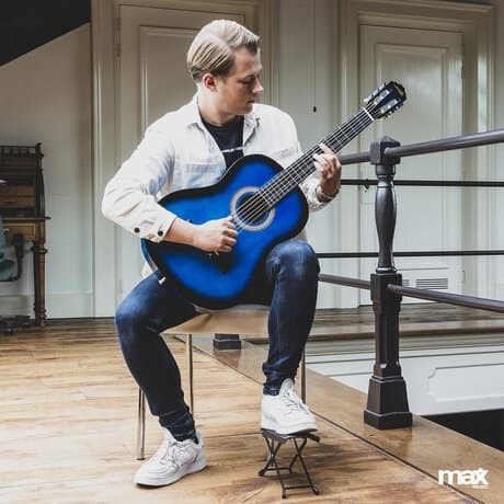 MAX SoloArt klassisk akustisk gitarr (39") Starter Set - Blå