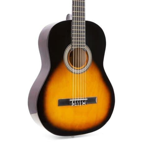 MAX SoloArt klassisk akustisk gitarr (39") Startset - Sunburst