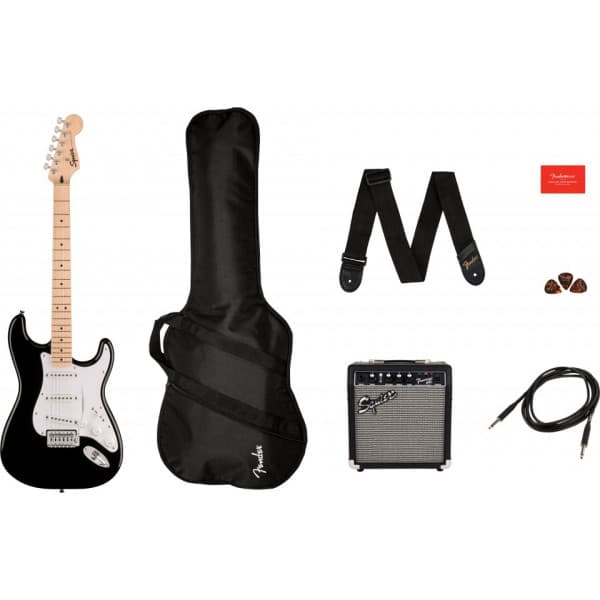 Squier Sonic Stratocaster -kitarapaketti, musta