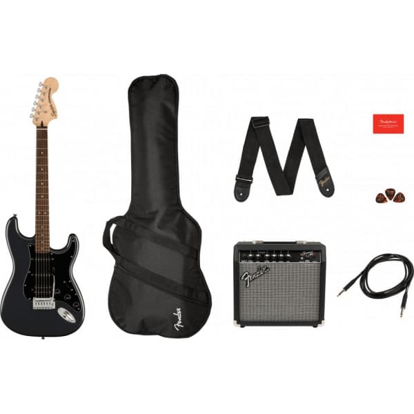Fender Squier Affinity Series Stratocaster HSS Pack -kitarapaketti, Charcoal Frost Metallic