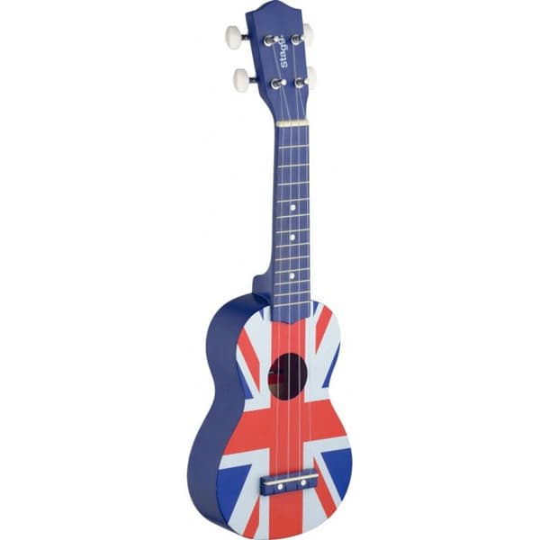 Ukulele - STAGG - US UK-FLAG - Soprano - Blå med brittiskt mönster - Hals i poppel 300mm