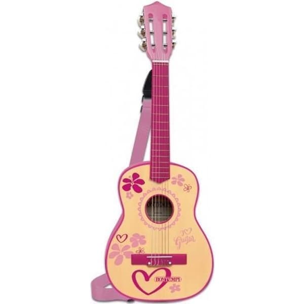 Akustisk gitarr - Ej specificerad - 6 strängar - Trä - Rosa - Axelrem ingår