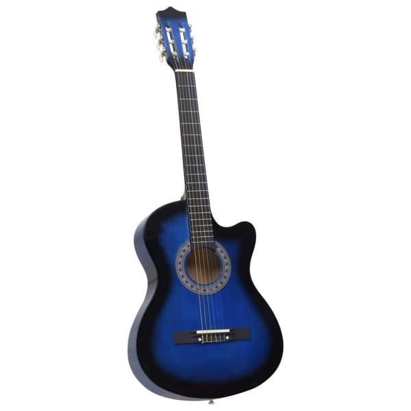 vidaXL Gitarr 12 delar med 6 strängar western blå 38" -  Gitarrer