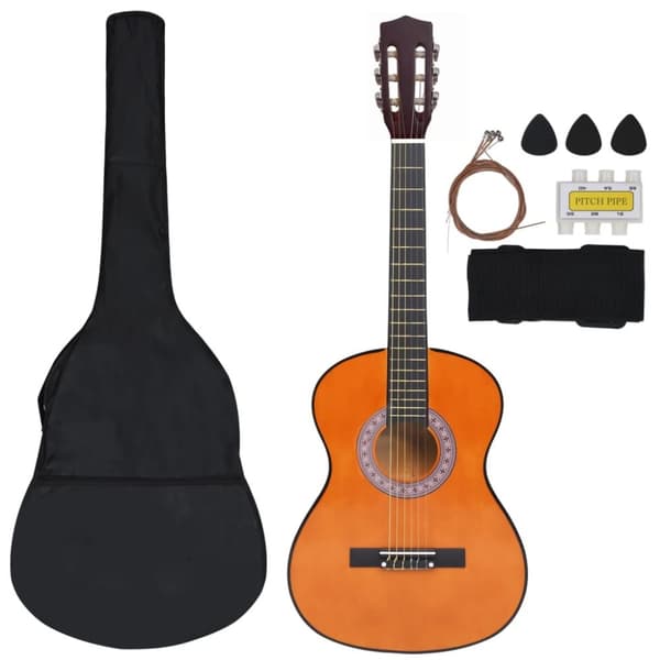 vidaXL klassisk guitarsæt til børn og begyndere 8 dele 3/4 36" -  Guitarer