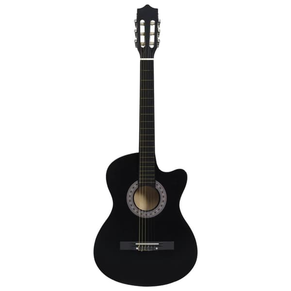 Guitarer - Living klassisk western guitarsæt 12 dele med 6 strenge 38" sort