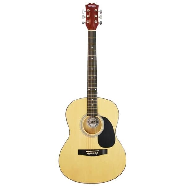 Akustisk gitarr - 3:e Premium - STX10 - Natur - Komplett paket för nybörjare - Klar ljud