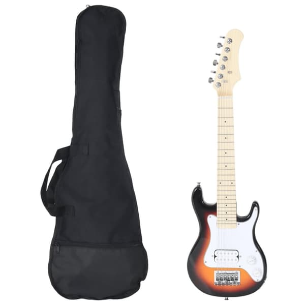 Elgitarr för barn med väska brun&vit 3/4 30"