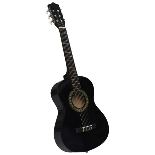 Gitarr för nybörjare och barn med fodral klassisk svart 1/2 34"