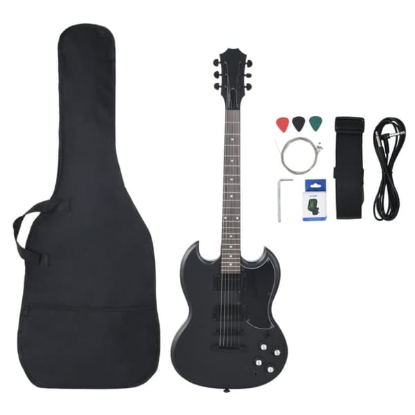 Elgitarr för nybörjare med väska svart 4/4 39"