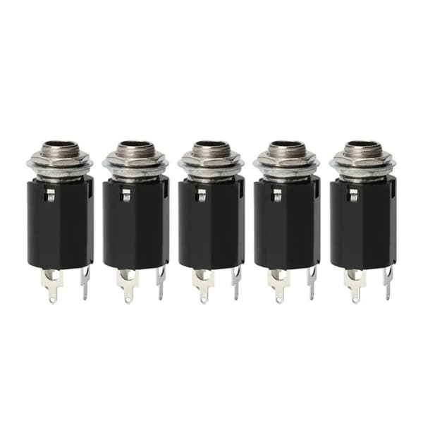 INF 5 stk Guitar pickup jack stikplade, 6,35 mm endestift udgangsstik socket