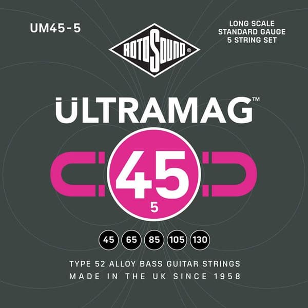 Rotosound UM45-5 Ultramag Typ 52 Alloy 45/130 Gitarrsträngar