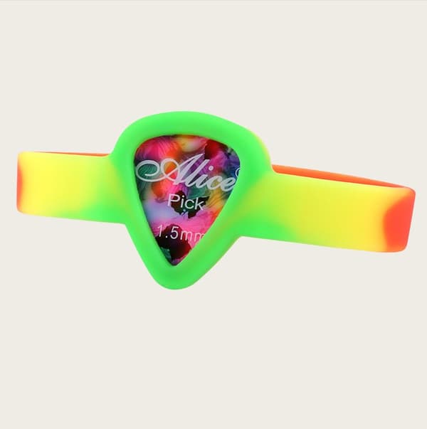 INF Plikkholder for gitar, armbåndsplikkholder for gitarister Grønn