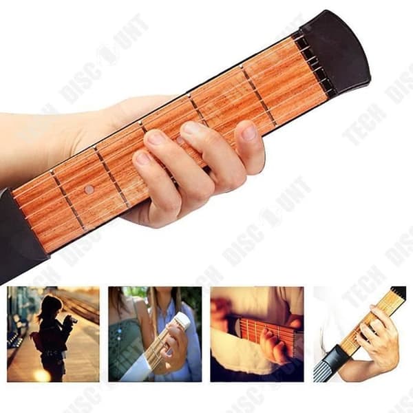 TD® Bärbar Gitarr Bas Mini Musikinstrument Ficksträngar Nybörjare Akustisk Övning Svart Reshals Billigt