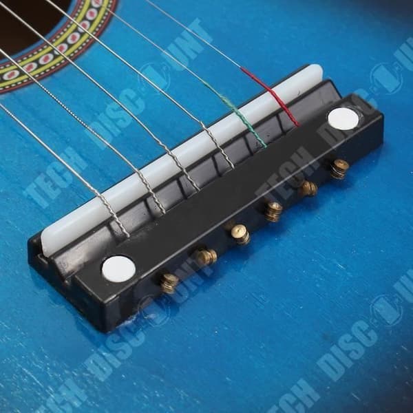 TD® akustisk gitarr för barn 6 strängar 15 band Musikleksaker Julklapp till barn blå mått 58 cm stålsträngar
