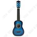 Miniatyrbild 4 av 4: TD® akustisk gitarr för barn 6 strängar 15 band Musikleksaker Julklapp till barn blå mått 58 cm stålsträngar