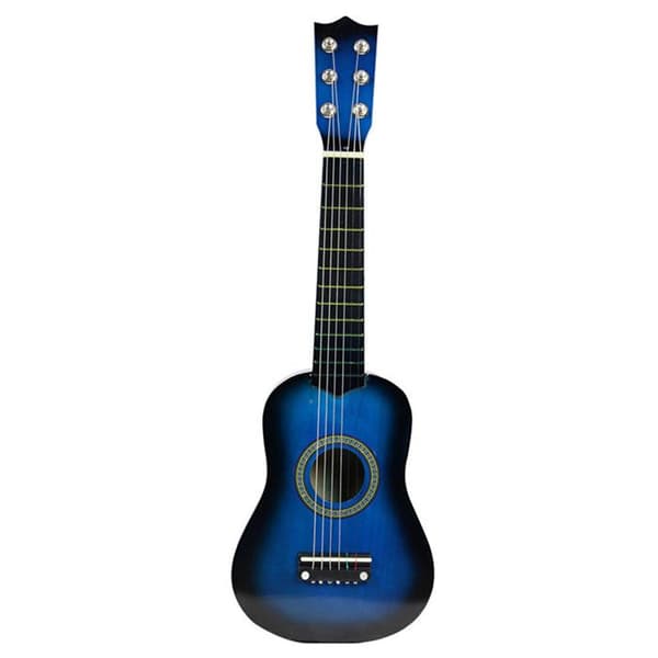 TD® akustisk gitarr för barn 6 strängar 15 band Musikleksaker Julklapp till barn blå mått 58 cm stålsträngar