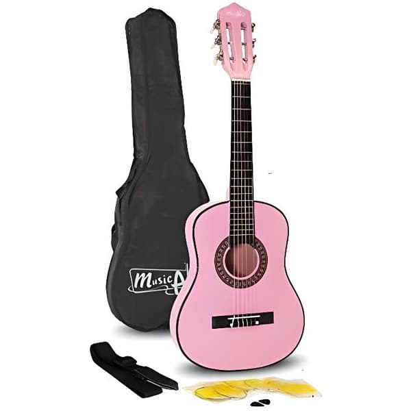 Klassisk gitarr - Musikgränd - MA-51 - Storlek 1/2 - Färg Rosa - Fodral inkluderat