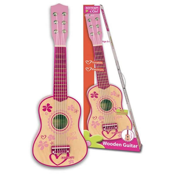 Bontempi 6-strängad trägitarr för barn Rosa 55cm