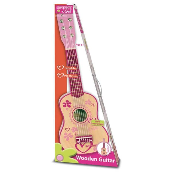 Bontempi 6-strängad trägitarr för barn Rosa 55cm