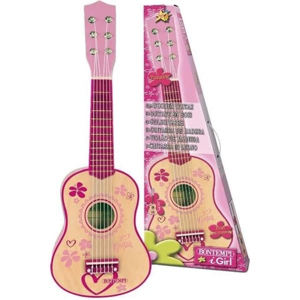 Bontempi 6-strängad trägitarr för barn Rosa 55cm