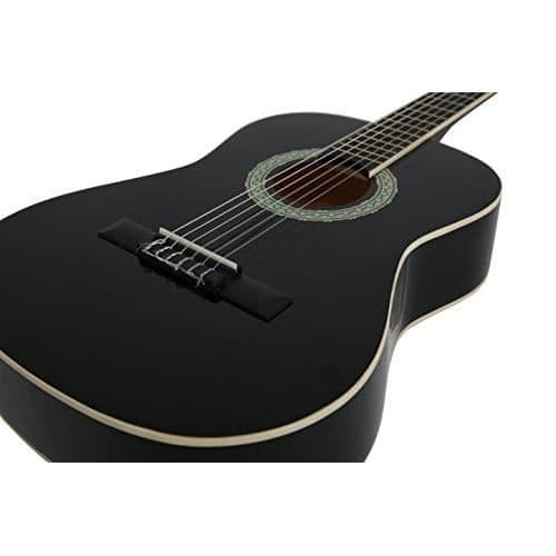 Navarra NV12PK klassisk gitarrsats 4-4 storlek svart med lätt vadderad Gigbag - 2-delad pick-tuner med NV12P