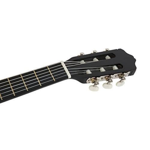 Navarra NV12PK klassisk gitarrsats 4-4 storlek svart med lätt vadderad Gigbag - 2-delad pick-tuner med NV12P