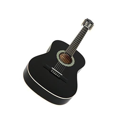 Navarra NV12PK klassisk gitarrsats 4-4 storlek svart med lätt vadderad Gigbag - 2-delad pick-tuner med NV12P