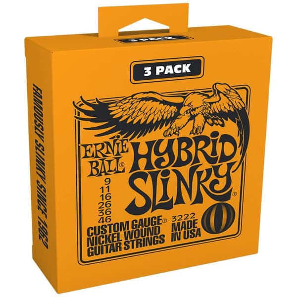 Gitarrsträngar - Ernie Ball - 3222 - Hybrid Slinky - 3 set - 9-46