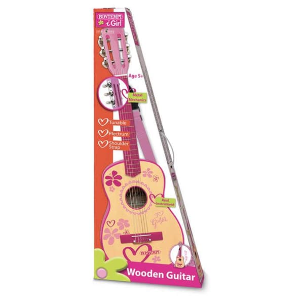 Akustisk gitarr - Ej specificerad - 6 strängar - Trä - Rosa - Axelrem ingår