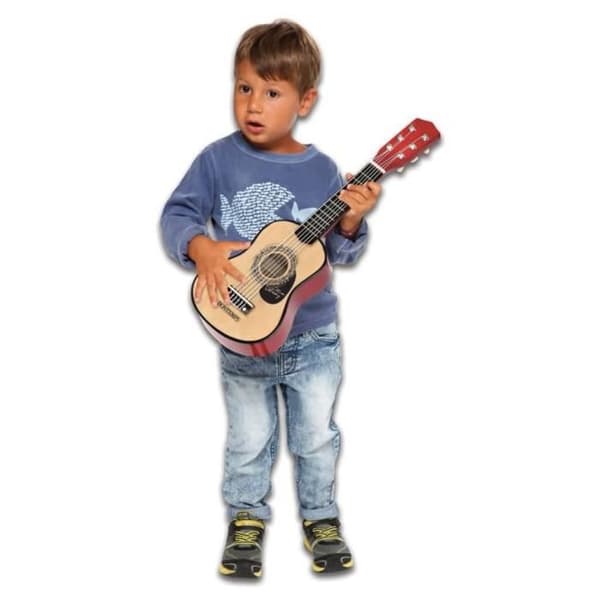 Bontempi trägitarr med 6 strängar för barn, svart, 55cm