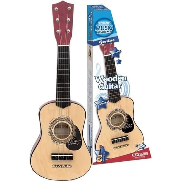Bontempi trägitarr med 6 strängar för barn, svart, 55cm