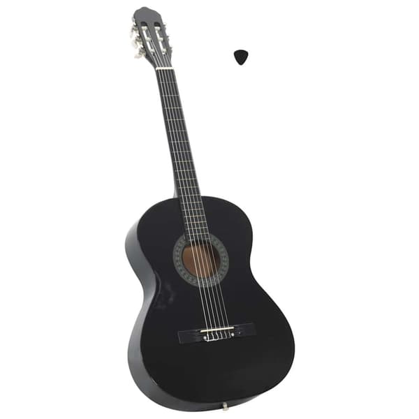 Gitarr för nybörjare klassisk svart 4/4 39" amerikansk lind