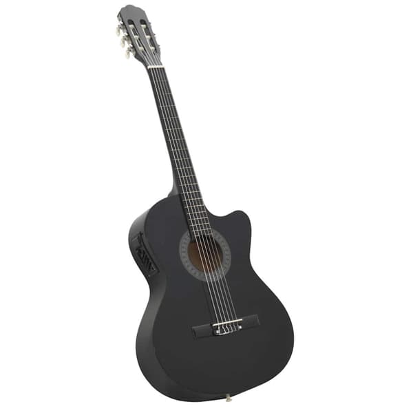 Westerngitarr med cutaway EQ och 6 strängar svart