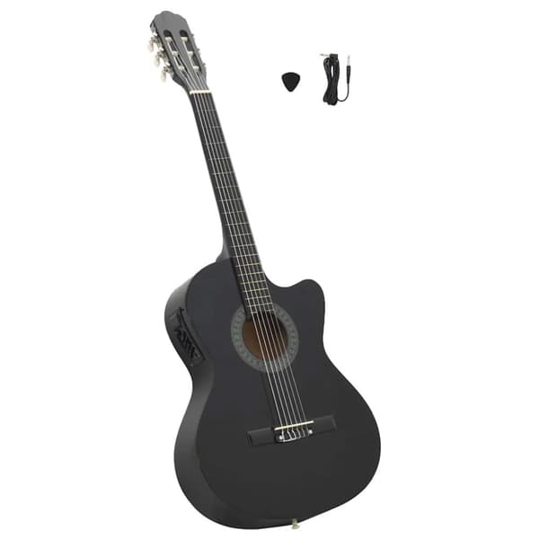 Westerngitarr med cutaway EQ och 6 strängar svart