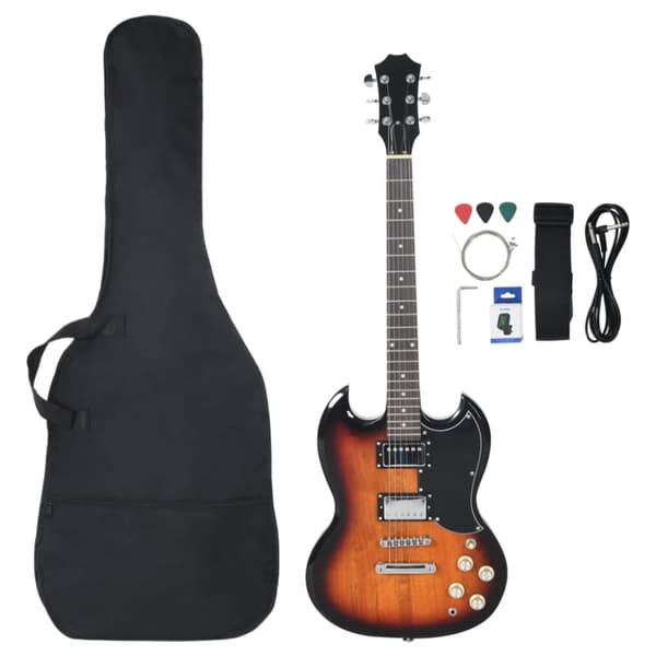 Elgitarr för nybörjare med väska brun&svart 4/4 39"