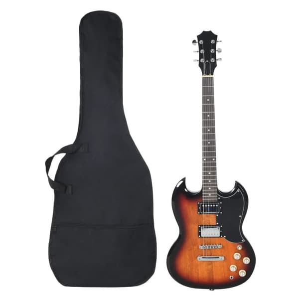 Elgitarr för nybörjare med väska brun&svart 4/4 39"